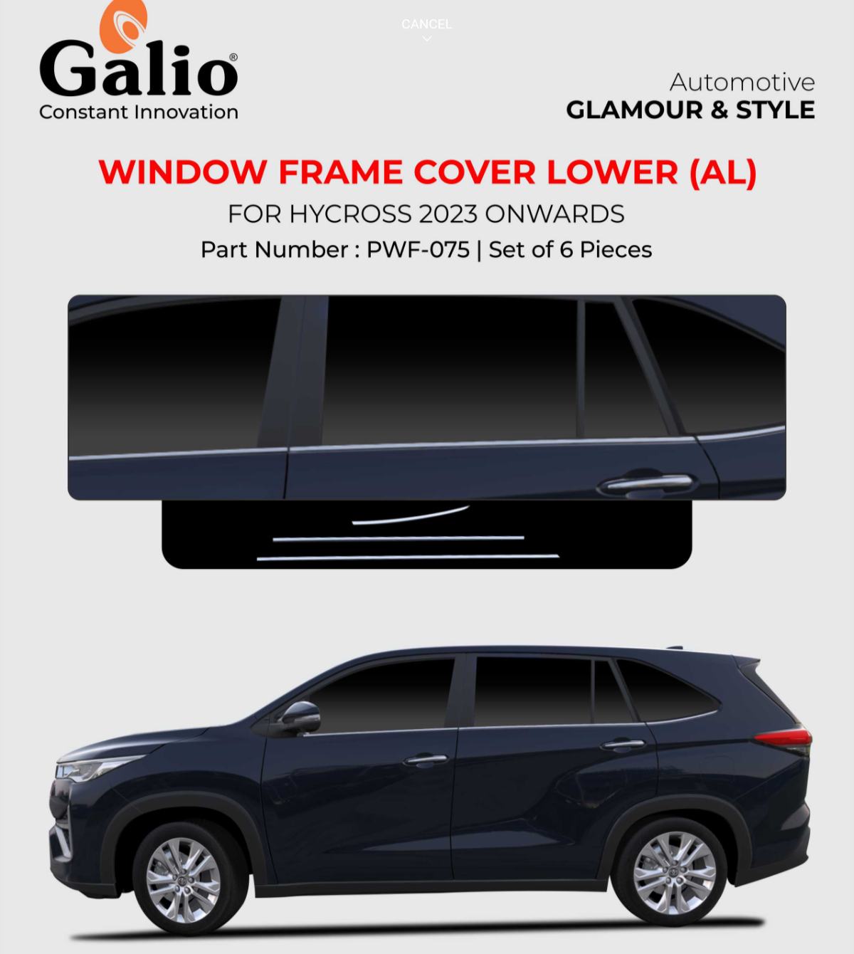 Hycross Window Garnish